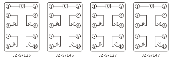 JZ-S/446靜態可調延時中間繼電器內部接線圖及外引接線圖